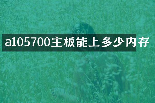 a105700主板能上多少内存
