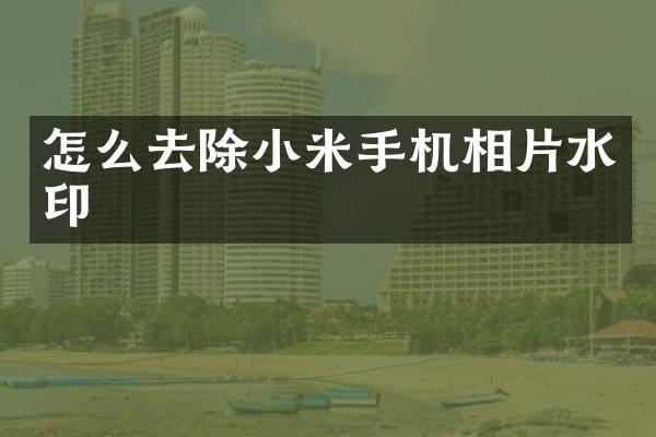 怎么去除小米手机相片水印