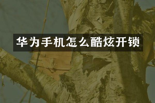 华为手机怎么酷炫开锁