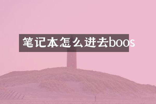 笔记本怎么进去boos