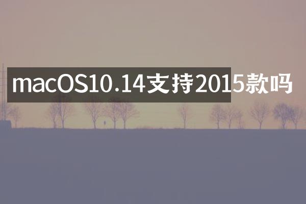 macOS10.14支持2015款吗