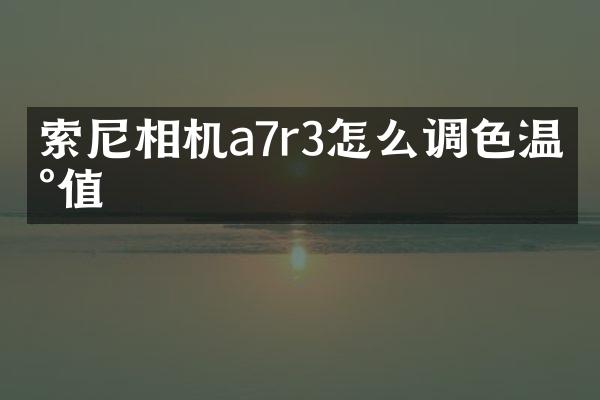 相机a7r3怎么调色温数值