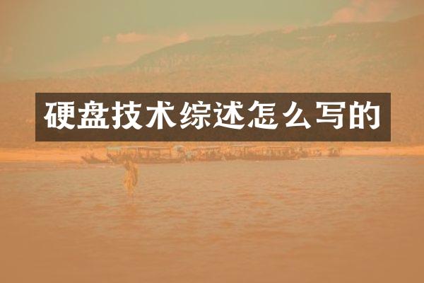 硬盘技术综述怎么写的