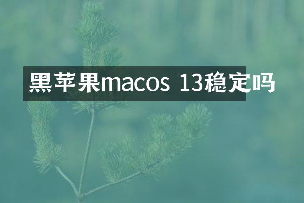 黑苹果macos 13稳定吗