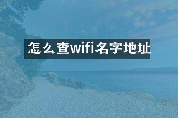 怎么查wifi名字地址