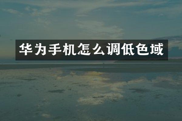 华为手机怎么调低色域