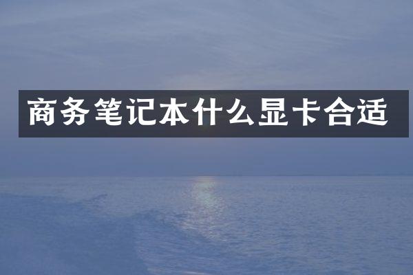 商务笔记本什么显卡合适