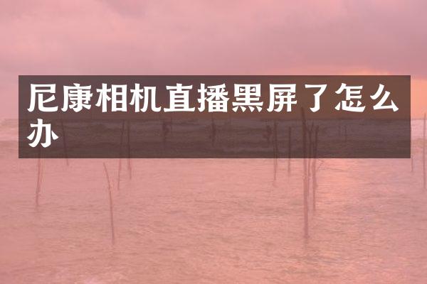 尼康相机直播黑屏了怎么办