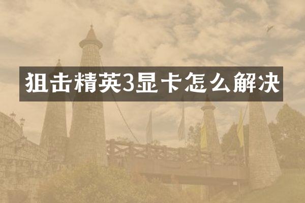 狙击精英3显卡怎么解决