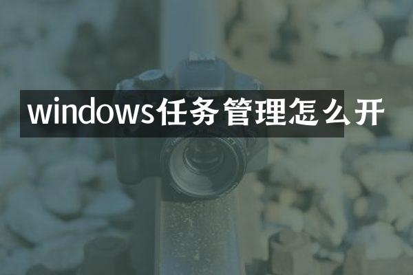 windows任务管理怎么开