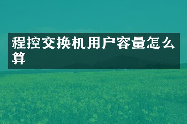 程控交换机用户容量怎么算