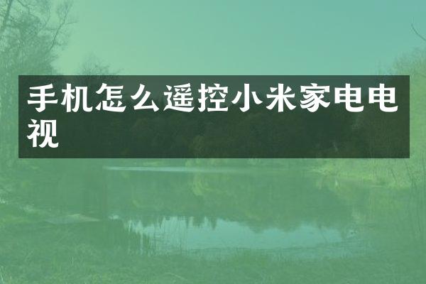 手机怎么遥控小米家电电视