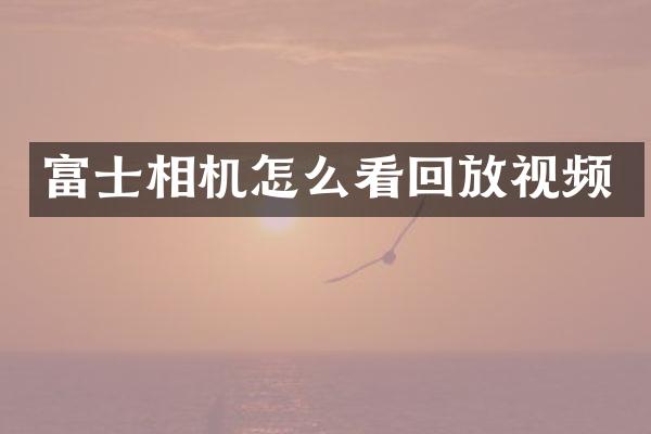 富士相机怎么看回放视频