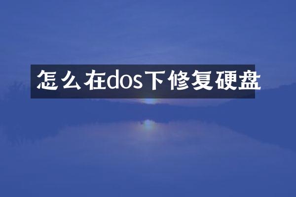 怎么在dos下修复硬盘