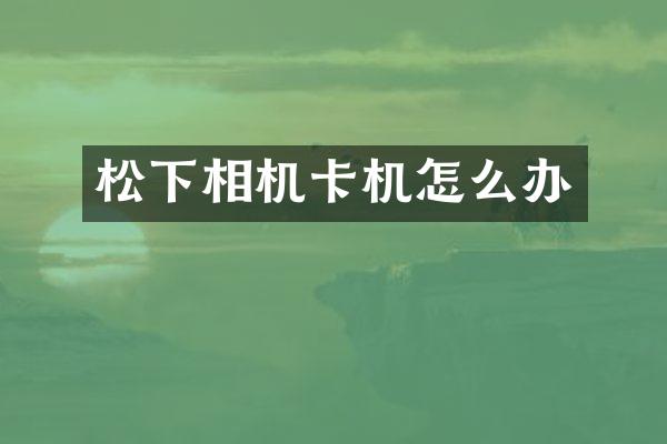 相机卡机怎么办
