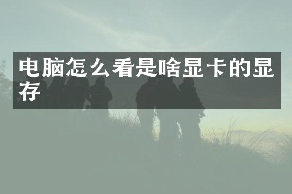 电脑怎么看是啥显卡的显存