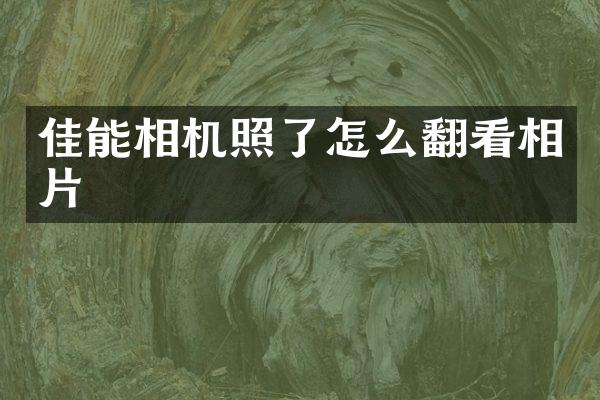 佳能相机照了怎么翻看相片