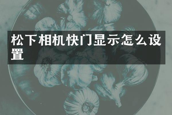 相机快门显示怎么设置