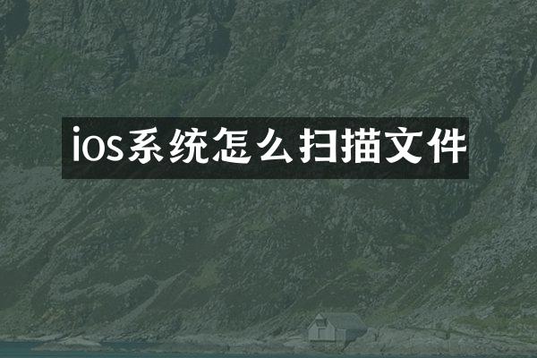 ios系统怎么扫描文件