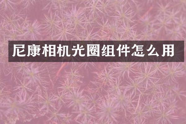 尼康相机光圈组件怎么用