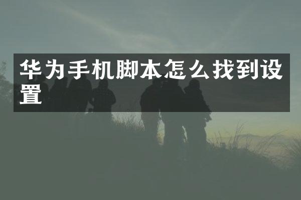 华为手机脚本怎么找到设置