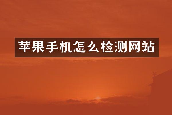 苹果手机怎么检测网站