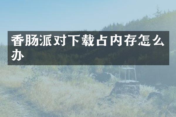 香肠派对下载占内存怎么办