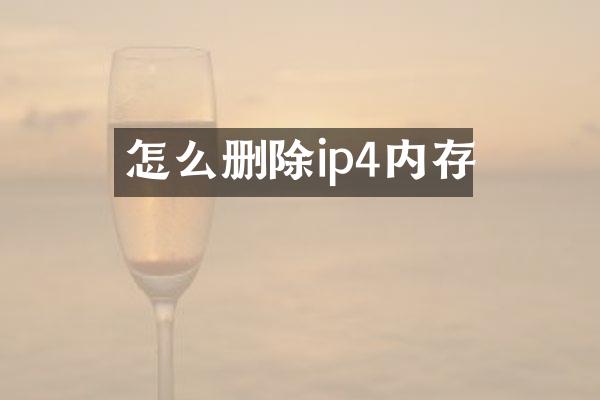 怎么删除ip4内存