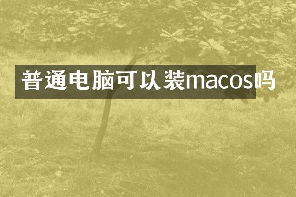 普通电脑可以装macos吗