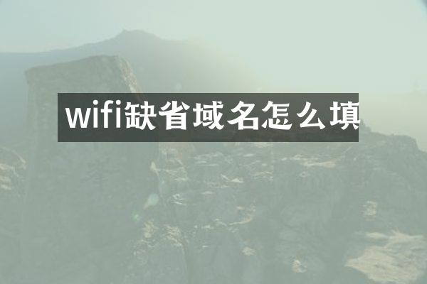 wifi缺省域名怎么填