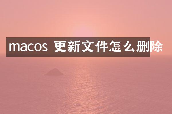 macos 更新文件怎么删除