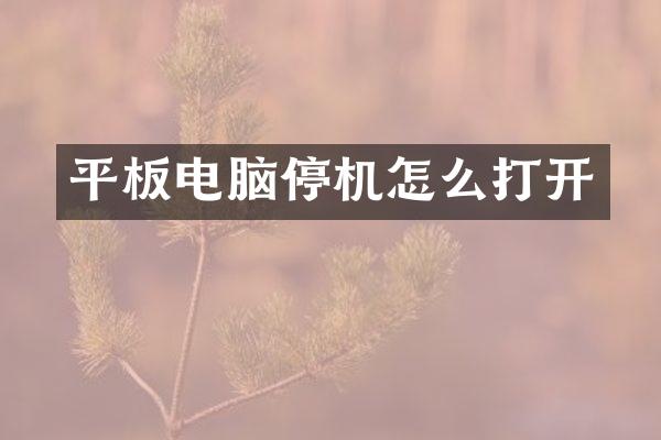 平板电脑停机怎么打开
