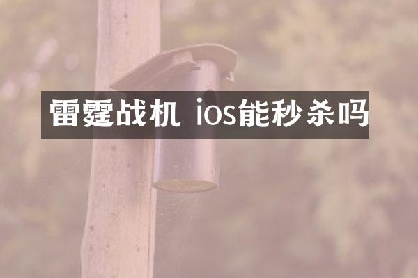 雷霆战机 ios能秒杀吗