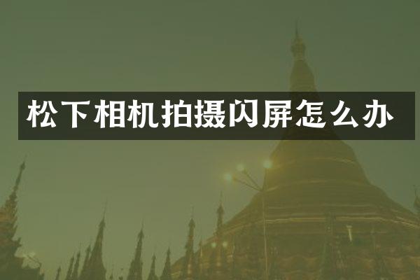 相机拍摄闪屏怎么办