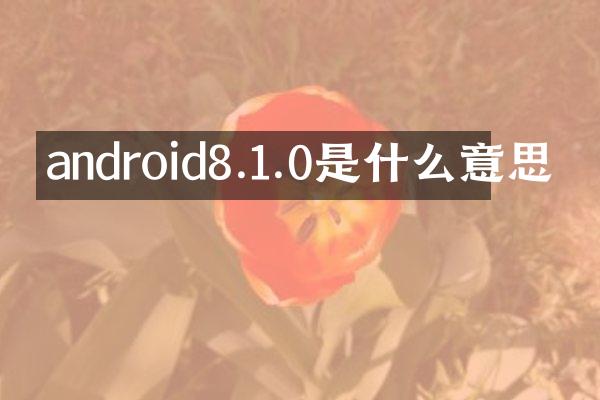 android8.1.0是什么意思