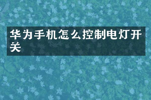 华为手机怎么控制电灯开关