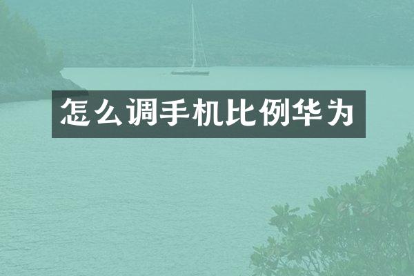 怎么调手机比例华为