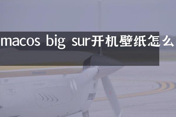 macos big sur开机壁纸怎么换