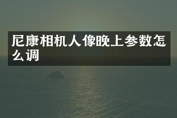 尼康相机人像晚上参数怎么调