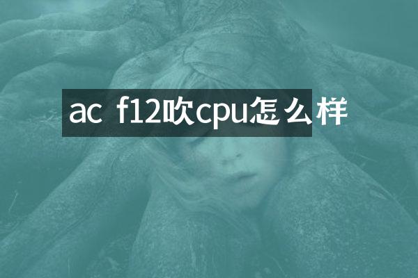 ac f12吹cpu怎么样