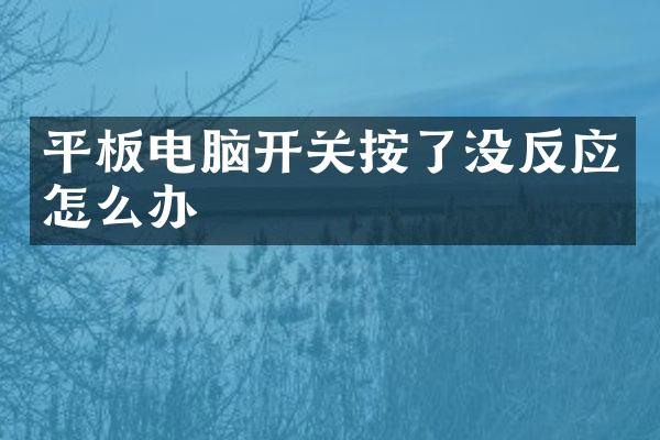 平板电脑开关按了没反应怎么办