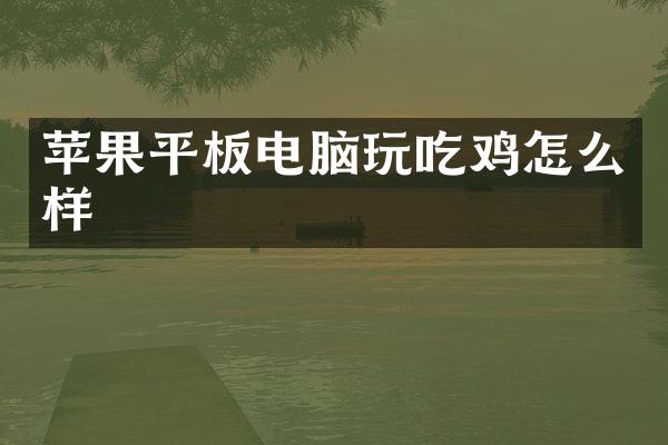 苹果平板电脑玩吃鸡怎么样