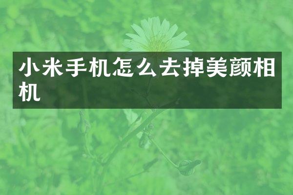 小米手机怎么去掉美颜相机