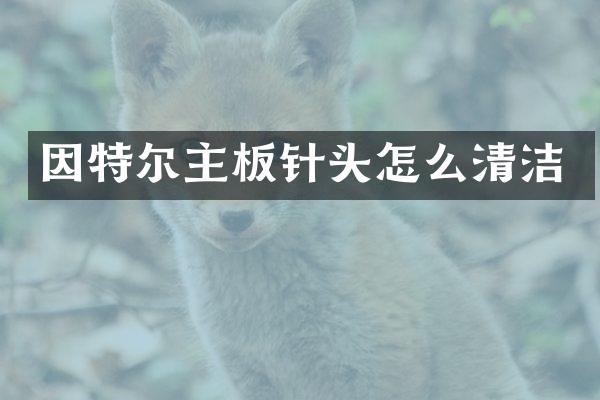 因特尔主板针头怎么清洁