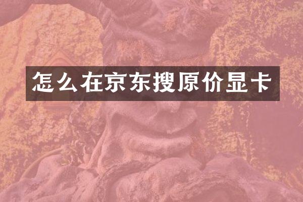怎么在京东搜原价显卡