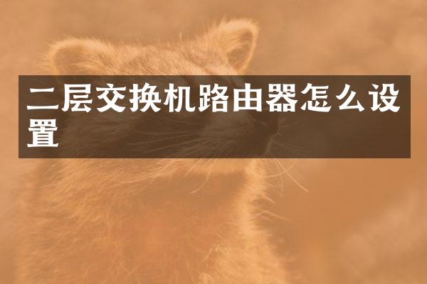 二层交换机路由器怎么设置