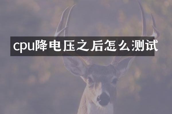 cpu降电压之后怎么测试