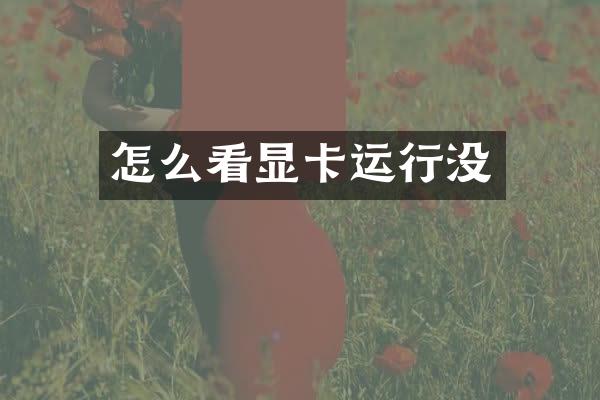 怎么看显卡运行没