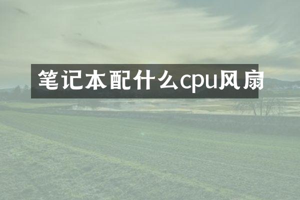 笔记本cpu风扇