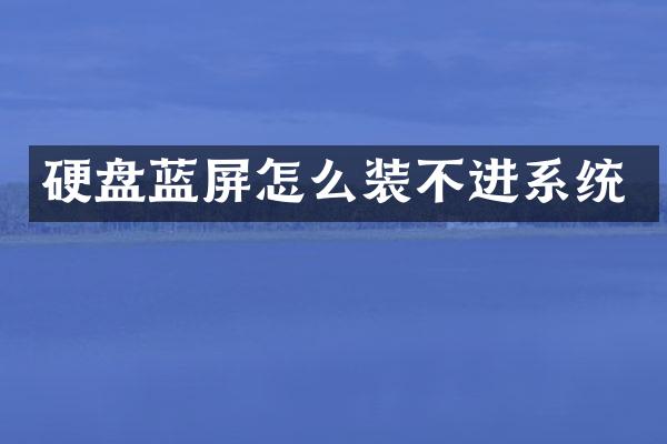硬盘蓝屏怎么装不进系统